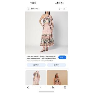 Farm Rio Womens Pink Dreams Garden One Shoulder Maxi Dress NWT